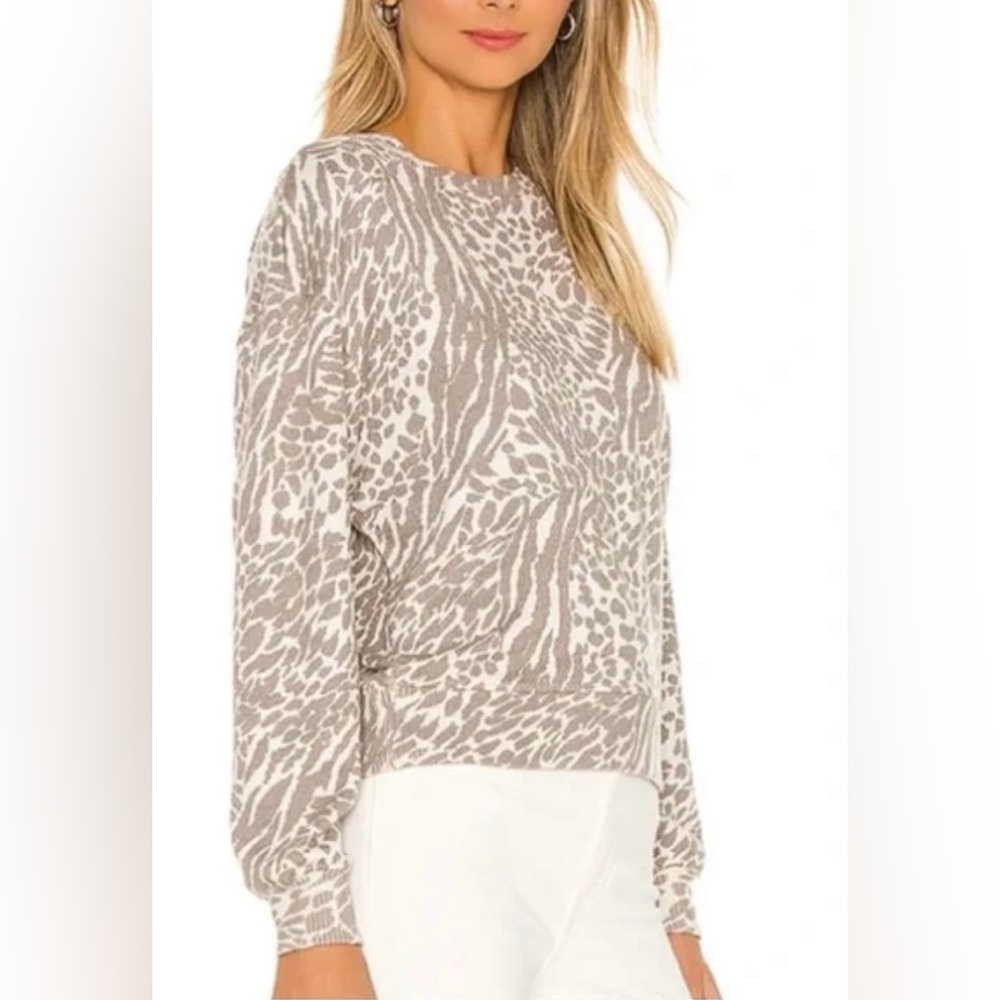 RAILS Ramona Natural Animal Spots Pullover Sweater. Tan/Ivory, Relaxed Fit. Sz L